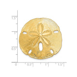 14k Yellow Gold Sand Dollar Pendant, Nautical Marine Life Design, Coastal Summer Jewelry