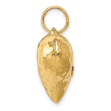 14k Yellow Gold Heart Pendant with Hammered Textured Finish, Minimalist Romantic Charm