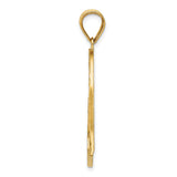14k Yellow Gold Heart Pendant with Textured and Diamond Cut Finish
