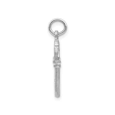 14k White Gold Key Pendant, Vintage Skeleton Key Charm Jewelry for Women