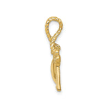 14k Yellow Gold Heart Lock and Key Pendant, Romantic Love Symbol Charm for Women