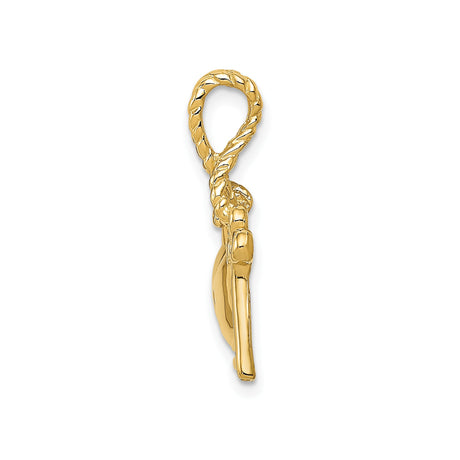 14k Yellow Gold Heart Lock and Key Pendant, Romantic Love Symbol Charm for Women