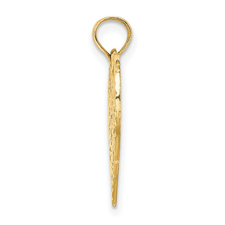 14k Yellow Gold Heart Pendant with Happy Birthday Script and Floral Accents