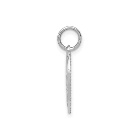14k White Gold Heart Pendant with Daddys Little Girl Engraving, Family Bond Charm for Women and Girls