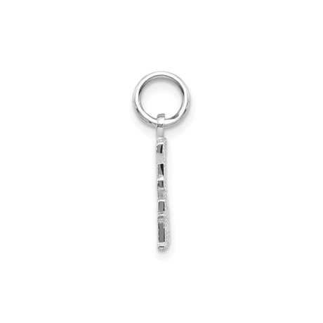 14k White Gold Pendant with Live Love Laugh Phrase, Inspirational Charm for Women