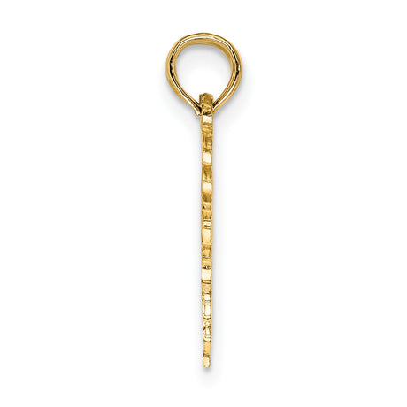 Polished BEST FRIEND 2 Piece Break Apart Heart Charm Pendant in Real 14k Yellow Gold