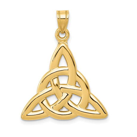 14k Yellow Gold Celtic Triquetra Knot Pendant, Trinity Symbol of Unity and Spiritual Growth