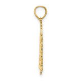 14k Yellow Gold Christmas Tree Pendant with Candle and Ornament Cutouts