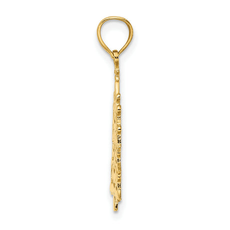 14k Yellow Gold Christmas Tree Pendant with Candle and Ornament Cutouts