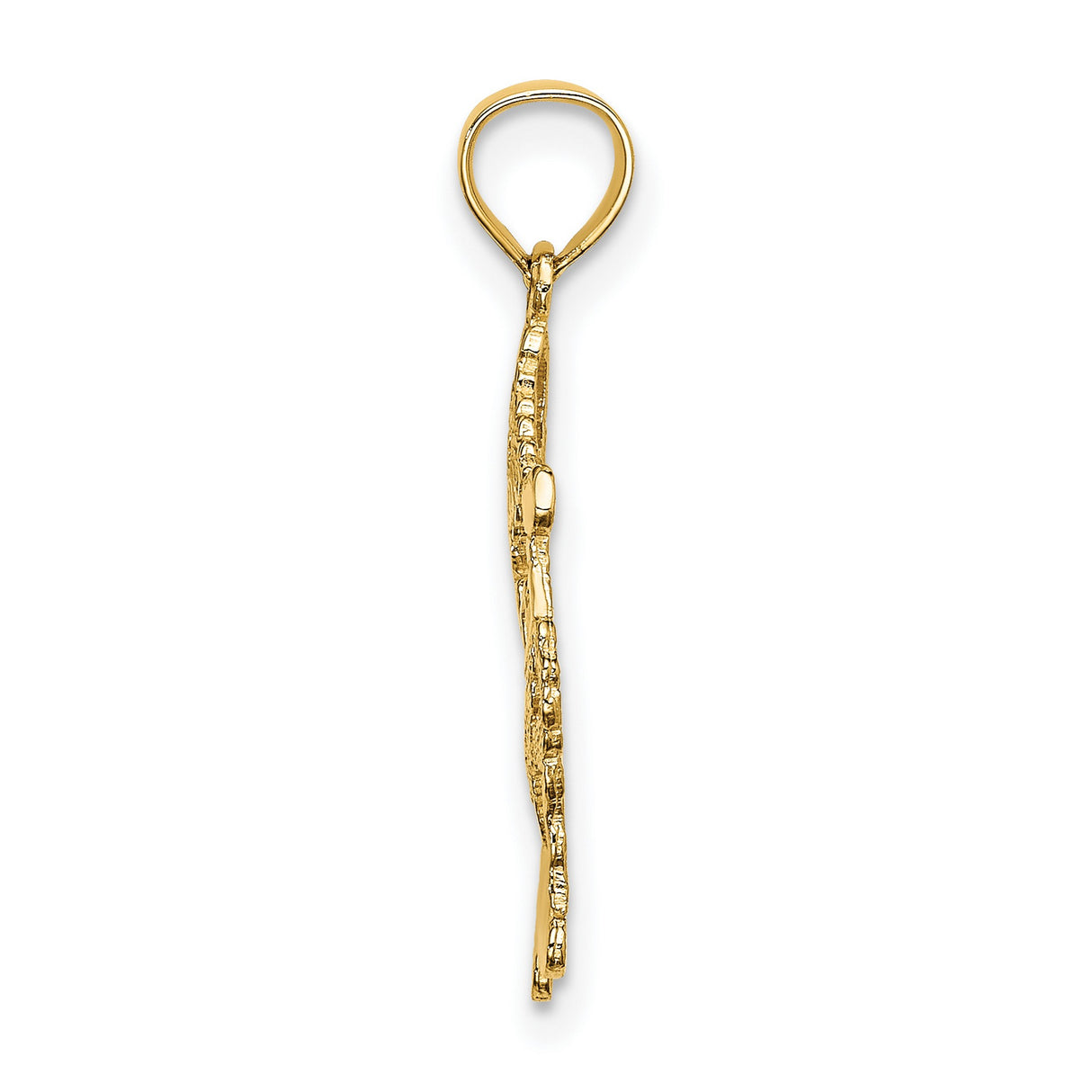14k Yellow Gold Santa Claus Pendant, Cutout Standing Santa Design, Christmas Holiday Charm