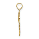 14k Yellow Gold Santa Claus Pendant, Cutout Standing Santa Design, Christmas Holiday Charm