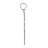 14k White Gold Candy Cane Pendant with Bow, Christmas Holiday Charm for Women