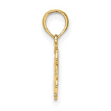 14k Yellow Gold Wedding Bells Pendant with Bow, Romantic Bridal Jewelry Charm