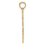 14k Yellow Gold Alabama Shaped Pendant with I Heart AL Engraving, State Outline Charm
