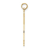 14k Yellow Gold California State Pendant with Heart Design, Unisex Travel Charm