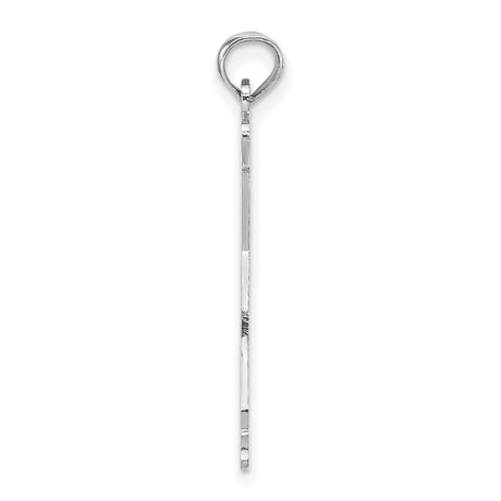 14k White Gold California State Outline Pendant with I Love CA Text, Unisex Charm