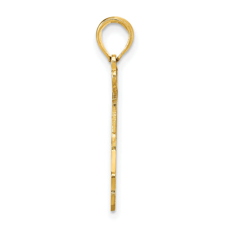 14k Yellow Gold Florida Map Pendant with Heart Symbol, Dainty Travel Souvenir Charm