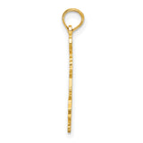 14k Yellow Gold Louisiana State Pendant with Heart Accent, I Love LA Design Charm