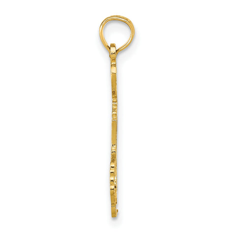 14k Yellow Gold Michigan State Pendant with I Love MI Heart Design, Unisex Regional Charm