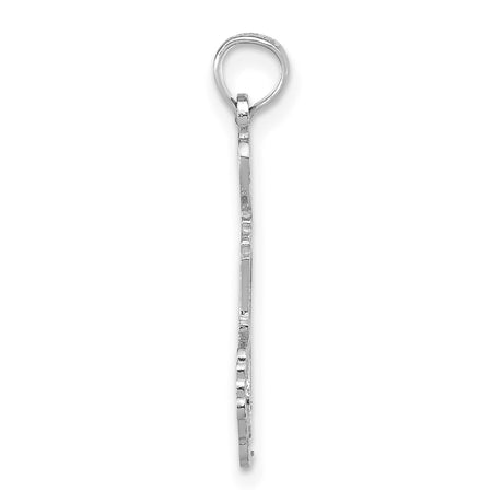 14k White Gold Michigan State Pendant with I Heart MI Engraving and Peninsula Outline