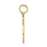 14k Yellow Gold North Carolina Pendant with Heart, State Outline Charm, Southern Pride Jewelry
