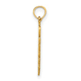 14k Yellow Gold West Virginia Pendant with I Love WV Letters and State Outline Charm