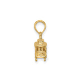 14k Yellow Gold Cable Car Pendant Charm, San Francisco Streetcar Design, Travel and City Heritage Theme
