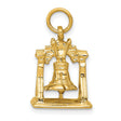 14k Yellow Gold Liberty Bell Pendant, Patriotic American Freedom Charm for Women or Unisex