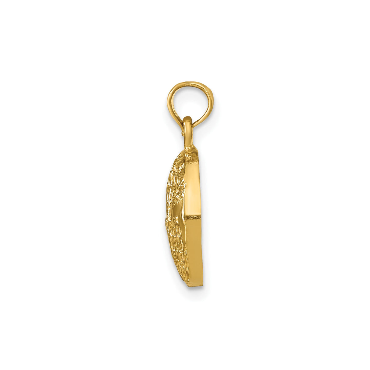 14k Yellow Gold Globe Pendant with Openwork Continents, Earth Charm for Travel and Explorer Style
