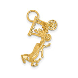 14k Yellow Gold Carriage Pendant with Horse-Drawn Stagecoach Design, Western Charm