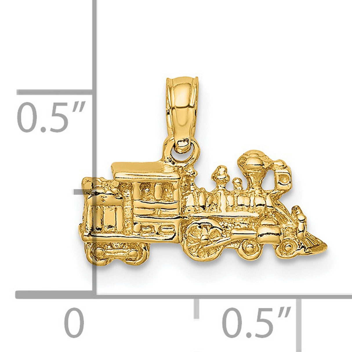 14k Yellow Gold Steam Train Pendant, Vintage Locomotive Charm for Men or Unisex