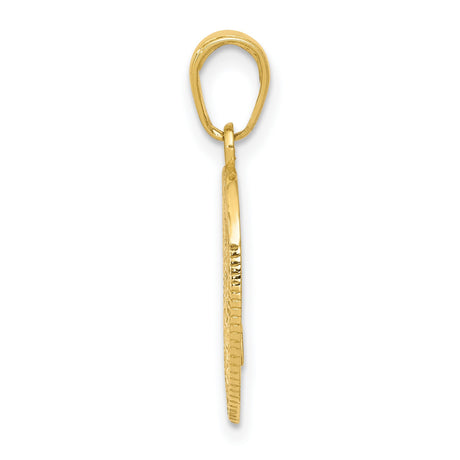 14k Yellow Gold Police Badge Pendant with Star Accents and Officer Shield Design