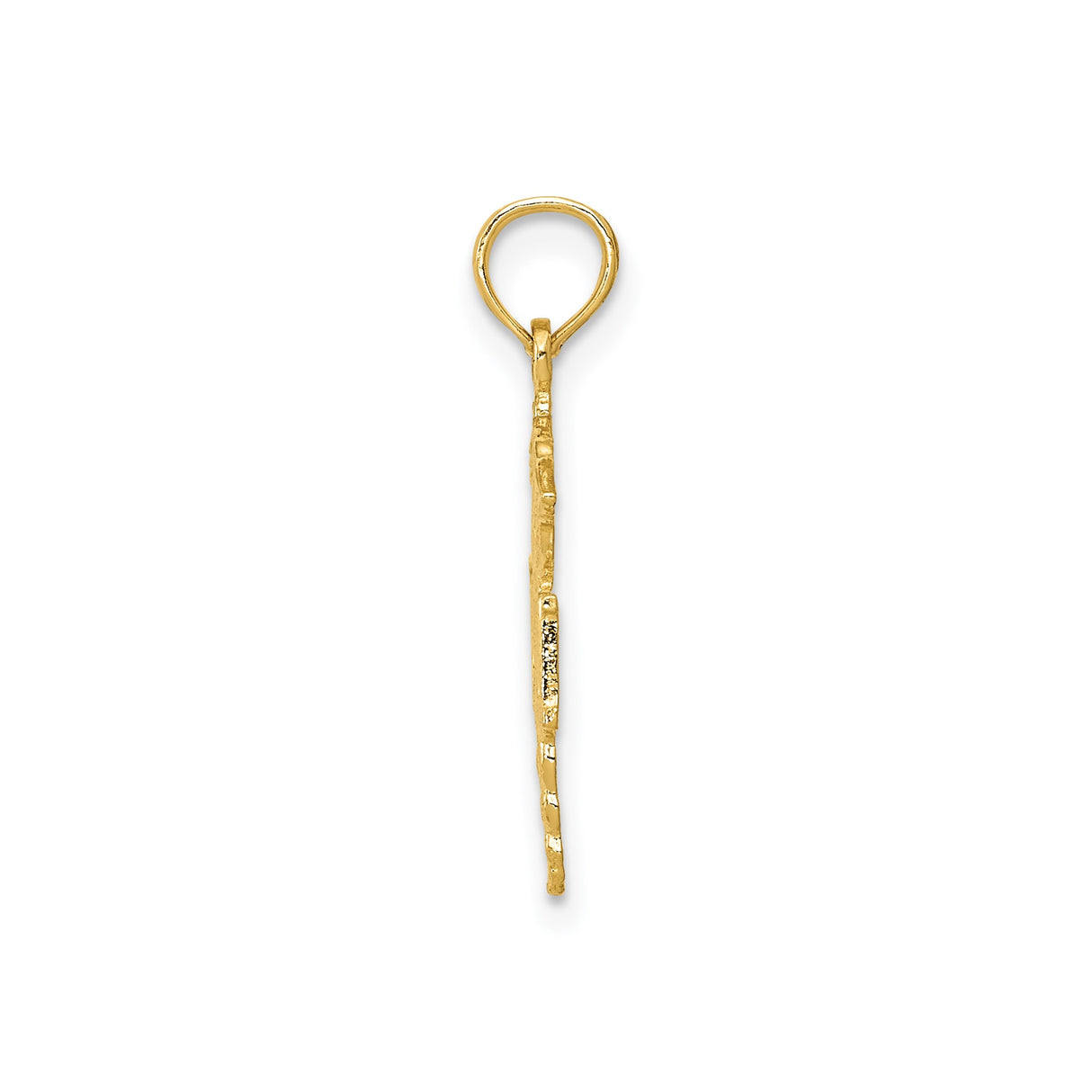 14k Yellow Gold RN Caduceus Pendant, Registered Nurse Medical Symbol Charm