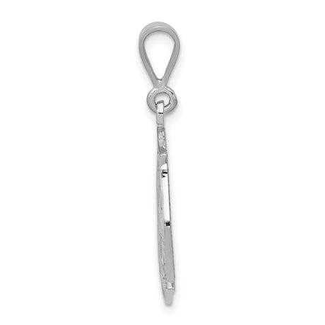 14k White Gold Firefighter Maltese Cross Pendant with Fire Helmet, Axe, Ladder, and Hydrant