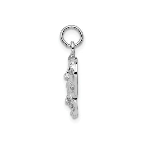 14k White Gold Theater Mask Pendant with Comedy and Tragedy Drama Masks