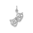 14k White Gold Theater Mask Pendant with Comedy and Tragedy Drama Masks