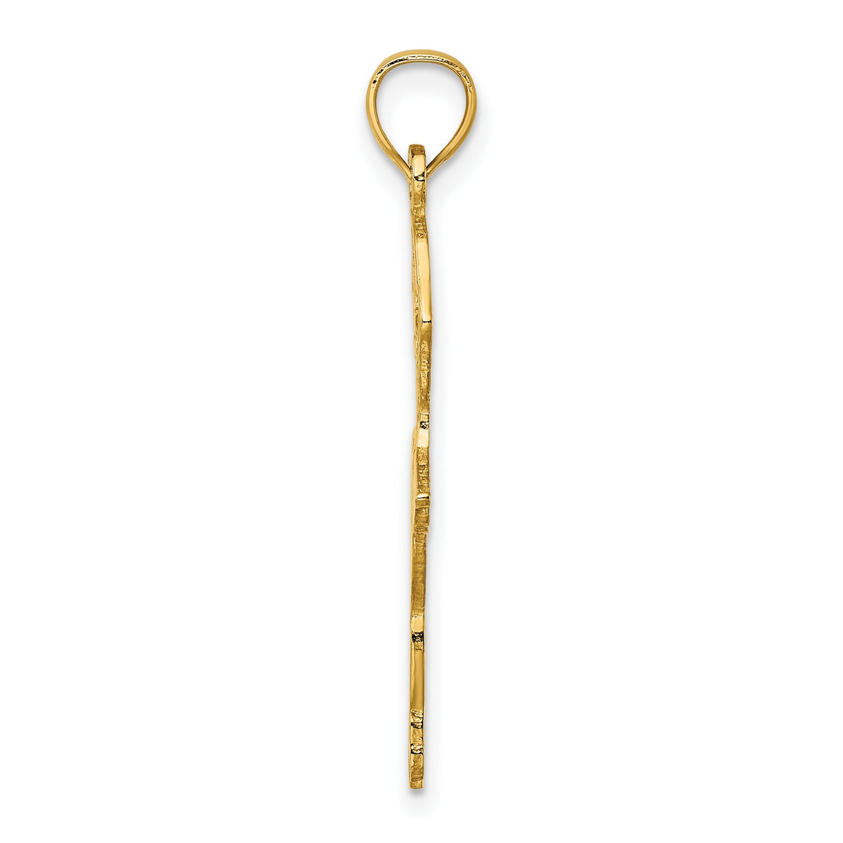 14k Yellow Gold Ballerina Pendant with Dancer in Mid-Pose, Artistic Ballet Charm for Women and Girls