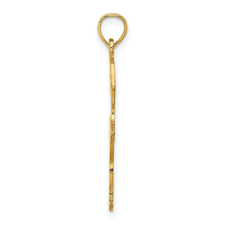 14k Yellow Gold Ballerina Pendant with Dancer in Mid-Pose, Artistic Ballet Charm for Women and Girls