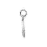 14k White Gold Music Note Pendant, Polished Eighth Note Charm for Musicians and Music Lovers