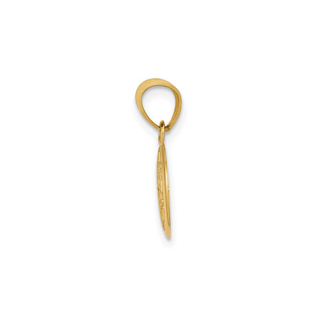 14k Yellow Gold Moon and Stars Pendant with Cutout Star and Crescent Moon Design