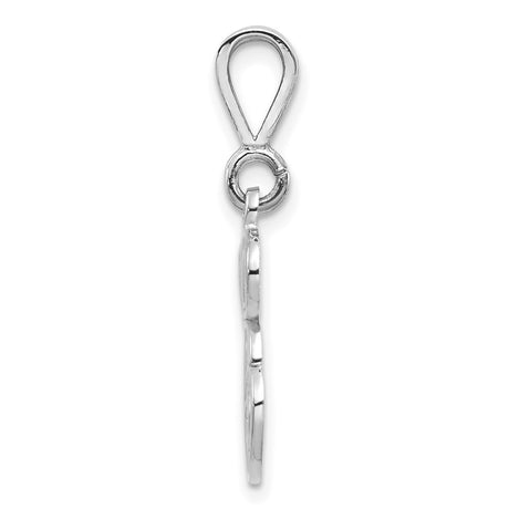 10k White Gold Pendant, Initial G Filigree Alphabet Charm, Monogram Letter Jewelry for Women