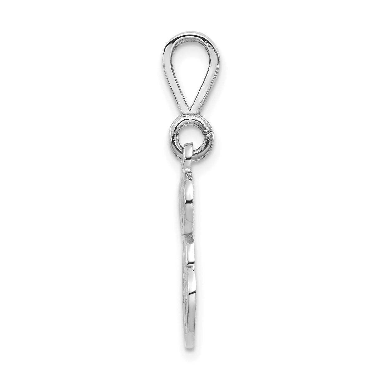 14k White Gold Letter G Pendant, Script Initial Charm with Filigree Design for Women