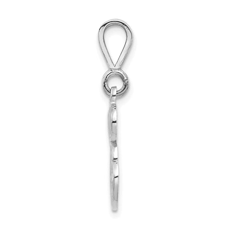 14k White Gold Letter G Pendant, Script Initial Charm with Filigree Design for Women
