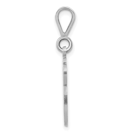 10k White Gold Letter S Pendant, Filigree Openwork Initial Charm for Women