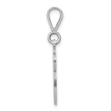 14k White Gold Script Letter S Pendant with Openwork Filigree Detail