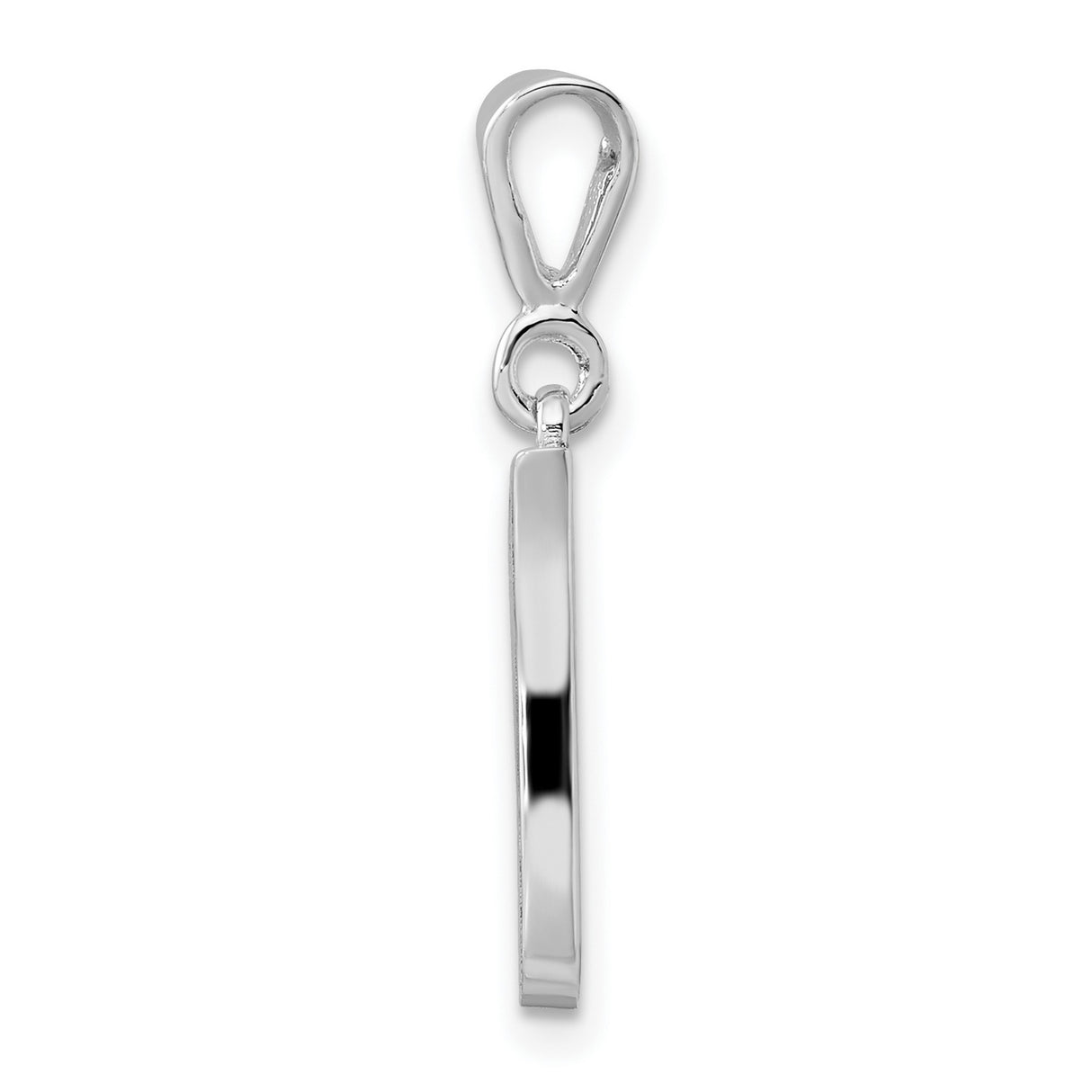 14k White Gold Script Capital J Pendant, Vintage Filigree Letter Charm for Women