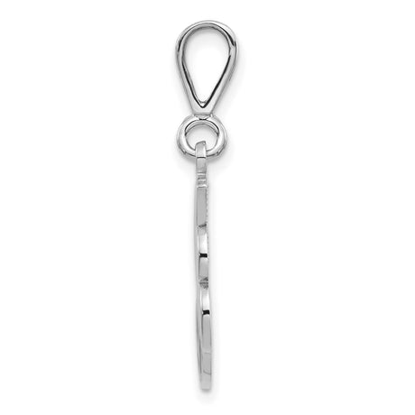 10k White Gold Initial B Pendant with Filigree, Scrollwork, and Floral Accents