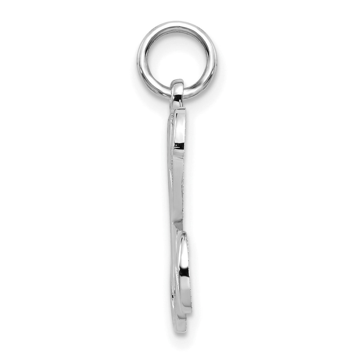 10k White Gold Initial K Pendant with Decorative Filigree Design