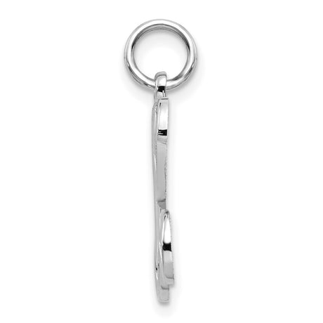 10k White Gold Initial K Pendant with Decorative Filigree Design