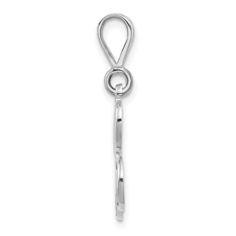 10k White Gold Pendant with Ornate Script Letter L and Filigree Detailing